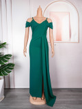 Sexy Evening Dress African Bridesmaid Wedding Strap Party Gown