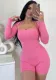 Women Autumn Sexy Long Sleeve U-Neck Romper