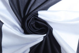 Women Black and White Printed Sleeveless Round Neck Casual Dress