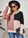 Fall/Winter Round Neck Contrast Color Casual Sweater