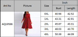 Elegant Women's Red Plaid Print Plus Size Dress Fashion Belt Midi Dress For Women