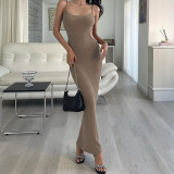 Women's Spring And Summer Fashionable Sexy Low Back Slim Fit Side Hollow Strap Dress