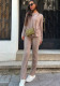 Women's Suit Autumn Casual Knitting Long-Sleeved Women's Rib Two-Piece Pants Set