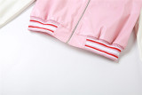 Fall Women Embroidered Contrast Color Patchwork Baseball Jacket