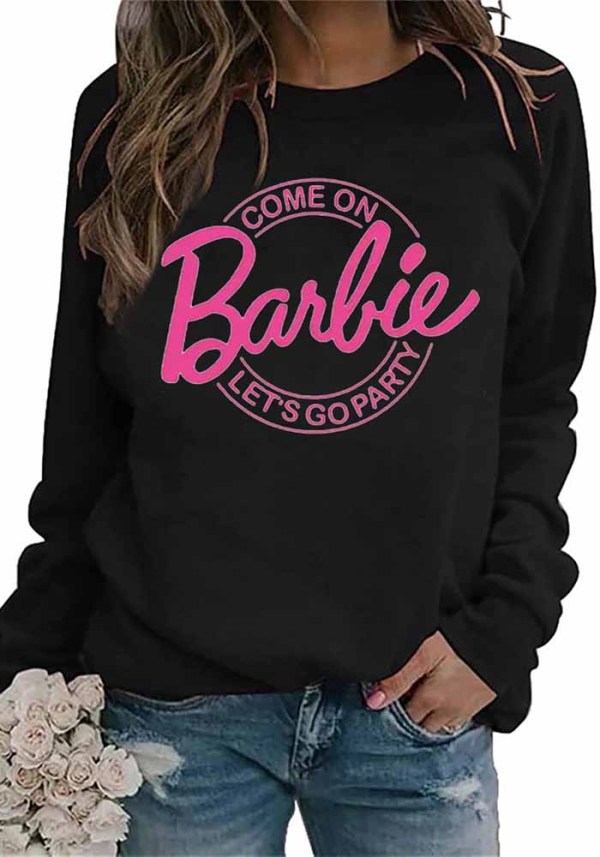 Autumn And Winter Women's Printed Long Sleeve Round Neck Casual Loose T-Shirt