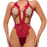 Sexy One-Piece Halter Hollow Out Bodysuit Lingerie
