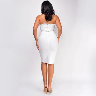 Women Solid Backless Sleeveless Bodycon Dress