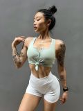 Women Ribbed Fitness Yoga Sports Bra Tank Top