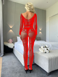 Sexy Lingerie Sexy Tight Fitting Long Sleeve Fishnet Jumpsuit