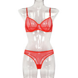 Women's Mesh See-Through Straps Two-Piece Sexy Lingerie Set