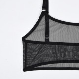 Women's Mesh See-Through Straps Two-Piece Sexy Lingerie Set