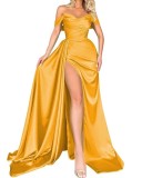 Women Formal Party High Slit Sexy Off Shoulder Party Evening Dress