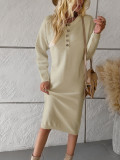 Women Winter Casual Round Neck Sweater Dress