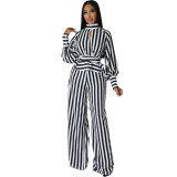 Women Casual Long Sleeve Top and Pants Two-piece Set