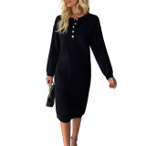 Women Winter Casual Round Neck Sweater Dress