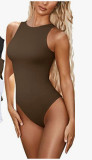 Women Summer One-piece Sleeveless Ribbed Swimsuit