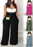 Women Solid Sleeveless Wide Leg Jumpsuit