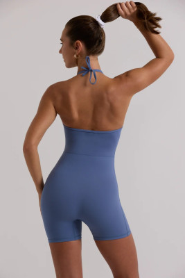 Body Shaping One-Piece Sleeveless One-Piece Yoga Wear Halter Neck Fitness Jumpsuit For Women