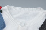 Women American Buttoned Cardigan Crop Sweater