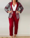 Women autumn and winter Blazer and trousers two-piece set with belt