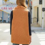 Women's Autumn Fashion Versatile Fleece Patchwork Sleeveless Coat Vest For Women