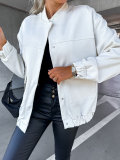 Women Autumn And Wintersolid Color Casual Jacket