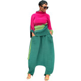 Women's Contrast Color Patchwork Two Piece Pants Set Fashion Women's Clothing