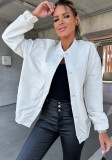 Women Autumn And Wintersolid Color Casual Jacket