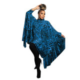 Women Leopard Print Shawl Long Top