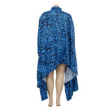 Women Leopard Print Shawl Long Top