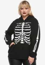 Plus Size Women Halloween Print Hoodies