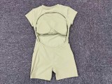 Women Backless Short Sleeve Yoga Outdoor Wear Fitness Romper