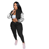 Women's Autumn And Winter Hoodies Hooded Zipper Long Sports Two Piece Tracksuit For Women