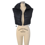 Women Winter Warm Solid Padded Vest