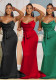 Women Solid Sexy Suspender Backless Long Skirt Dress