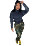 Women's Autumn Fashion Casual High Waist Straight Camouflage Pants