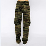 Trendy Denim Pants Women's Loose Street Camouflage Cargo Pants