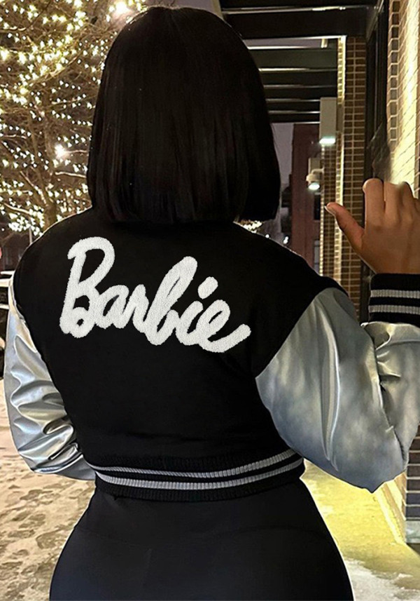 Women Embroidered Patchwork Jacket Baseball Jacket