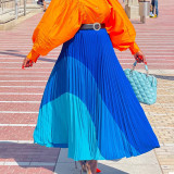 Plus Size Women's Autumn Fashion Elastic Pleated Skirt Plus Size A-Line Skirt