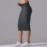 Women High Waist Stretch Slit Sports Skirt