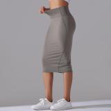 Women High Waist Stretch Slit Sports Skirt