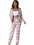 Autumn And Winter Women's Knitting Cardigan Sweater Pants Two-Piece Suit