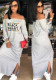 Women Summer Off Shoulder Slit Dress