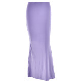 Autumn sexy trendy versatile slim solid color Bodycon long skirt for women