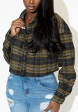 Women Fall and winter plaid shirt