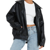 Women Fall pu Leather Jacket