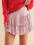 Women Fall Sexy Sequined Pleated Mini Skirt