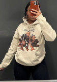 Women Casual Printed Kangaroo Pocket Hoodies