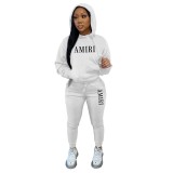 Women autumn and winter fleece Hoodies and trousers Casual sports two-piece set