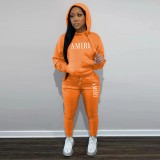 Women autumn and winter fleece Hoodies and trousers Casual sports two-piece set
